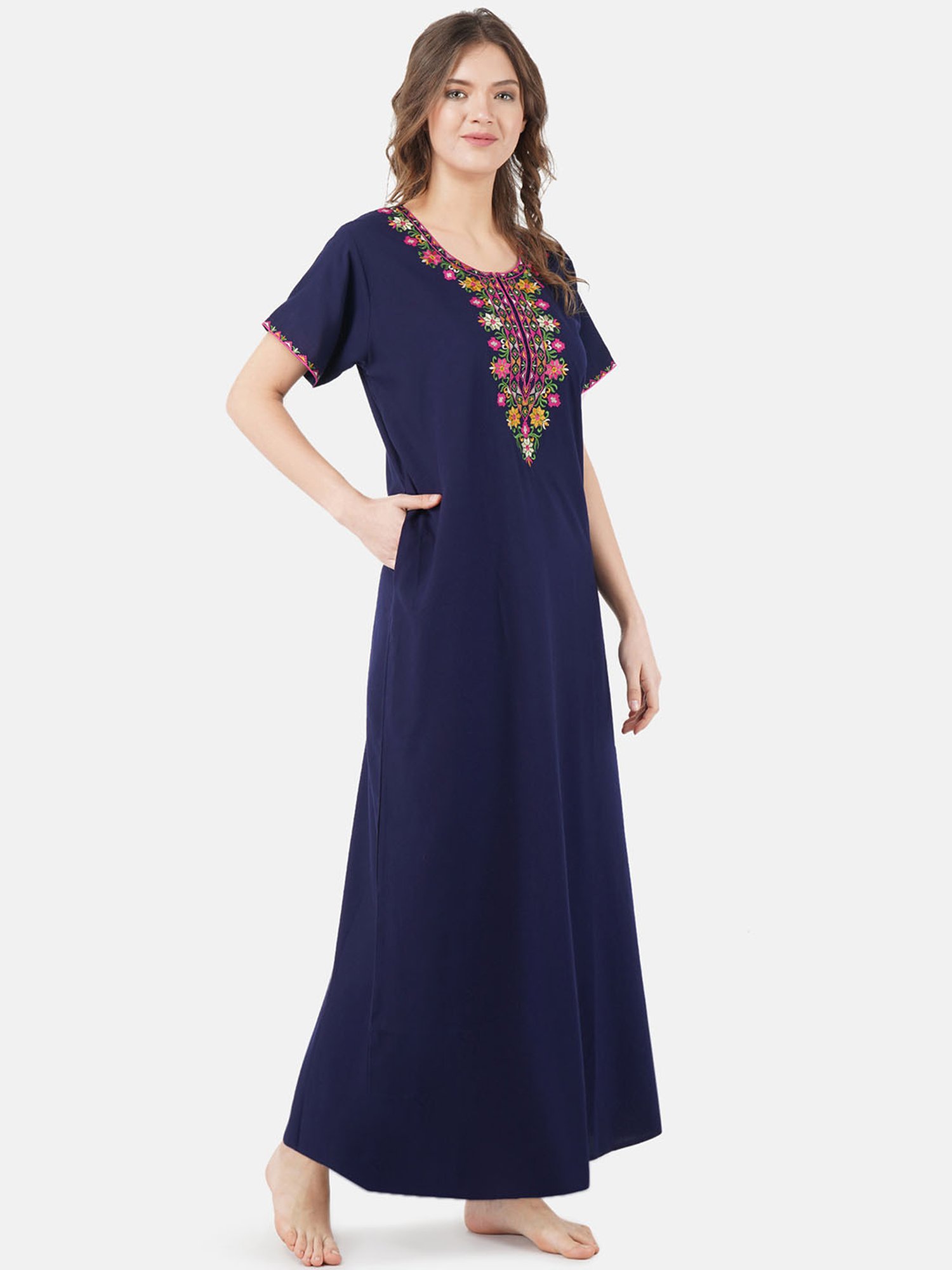 KOI SLEEPWEAR Navy Embroidered Nighty