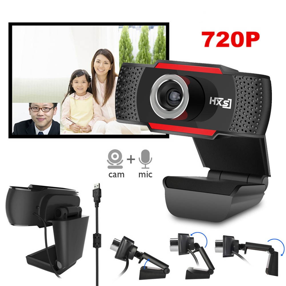 HXSJ 720P HD Webcam Camera Rotating PC Computer Camera With Calling Noise Canceling Mic