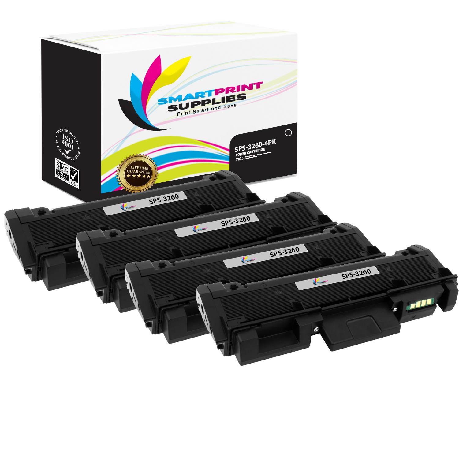Smart Print Supplies Compatible 106R02777 Black Toner Cartridge Replacement for Xerox Phaser 3260, Workcentre 3215 3225 Printers (3,000 Pages) - 4 Pack