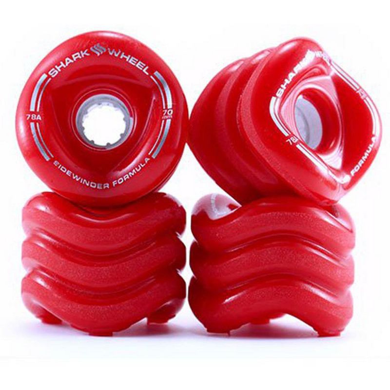 Shark Wheel California Roll 60mm 78A Wheels, Red + Shiver Abec 7 Bearings