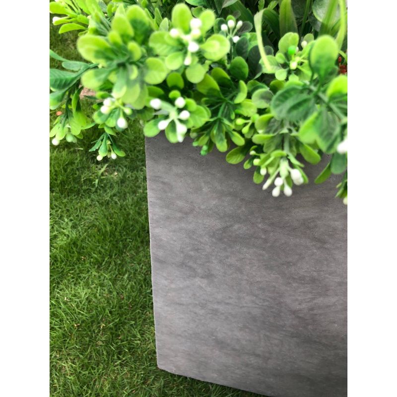 Set of 3 Kante Lightweight Modern Square Outdoor 16" x 16" Planters Natural Concrete - Rosemead Home & Garden, Inc.