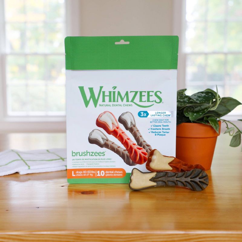 WHIMZEES Brushzees Value Bag Large Dental Dog Treats - 21.2oz