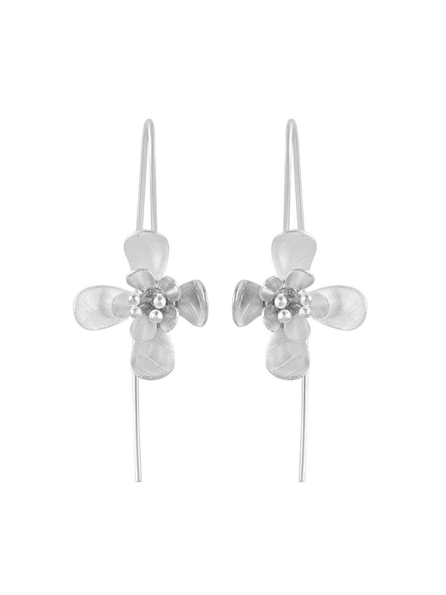 Rihi by P.C. Chandra Jewellers 925 Silver Dripping Flower Earrings for Women & Girls