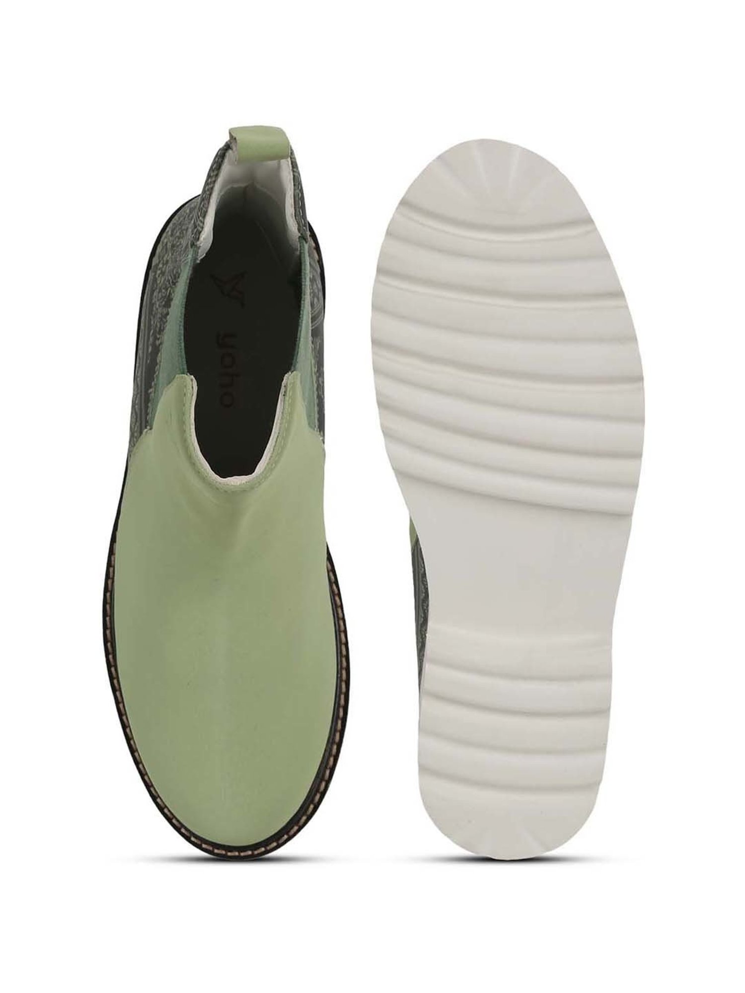 Yoho Women's Pastel Green Chelsea Boots