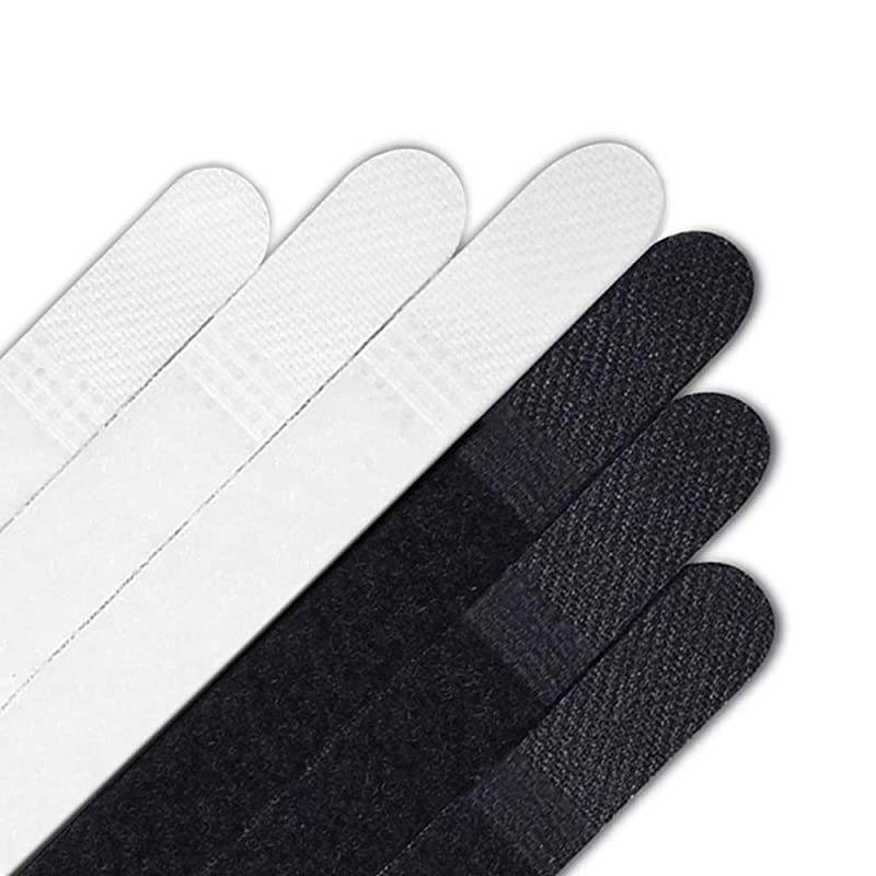 50 Pack Fastening Cable Straps Reusable Cord Organizer Keeper Holder Cable Ties for Earphones Earbuds Headphones Home Office Tablet PC TV Wire Management 3 Size Black and White