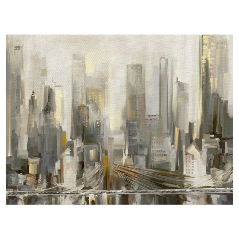 30"x40" City Lights By Studio Arts Art On Canvas - Fine Art Canvas