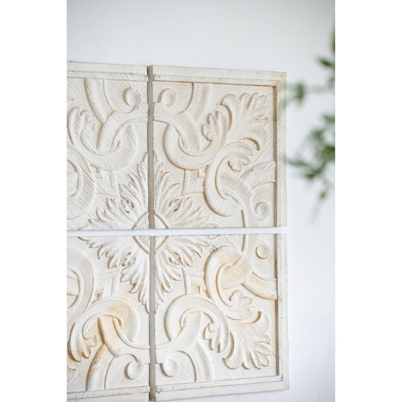 Set of 4 Kawan Wall Panels White/Natural - A&B Home