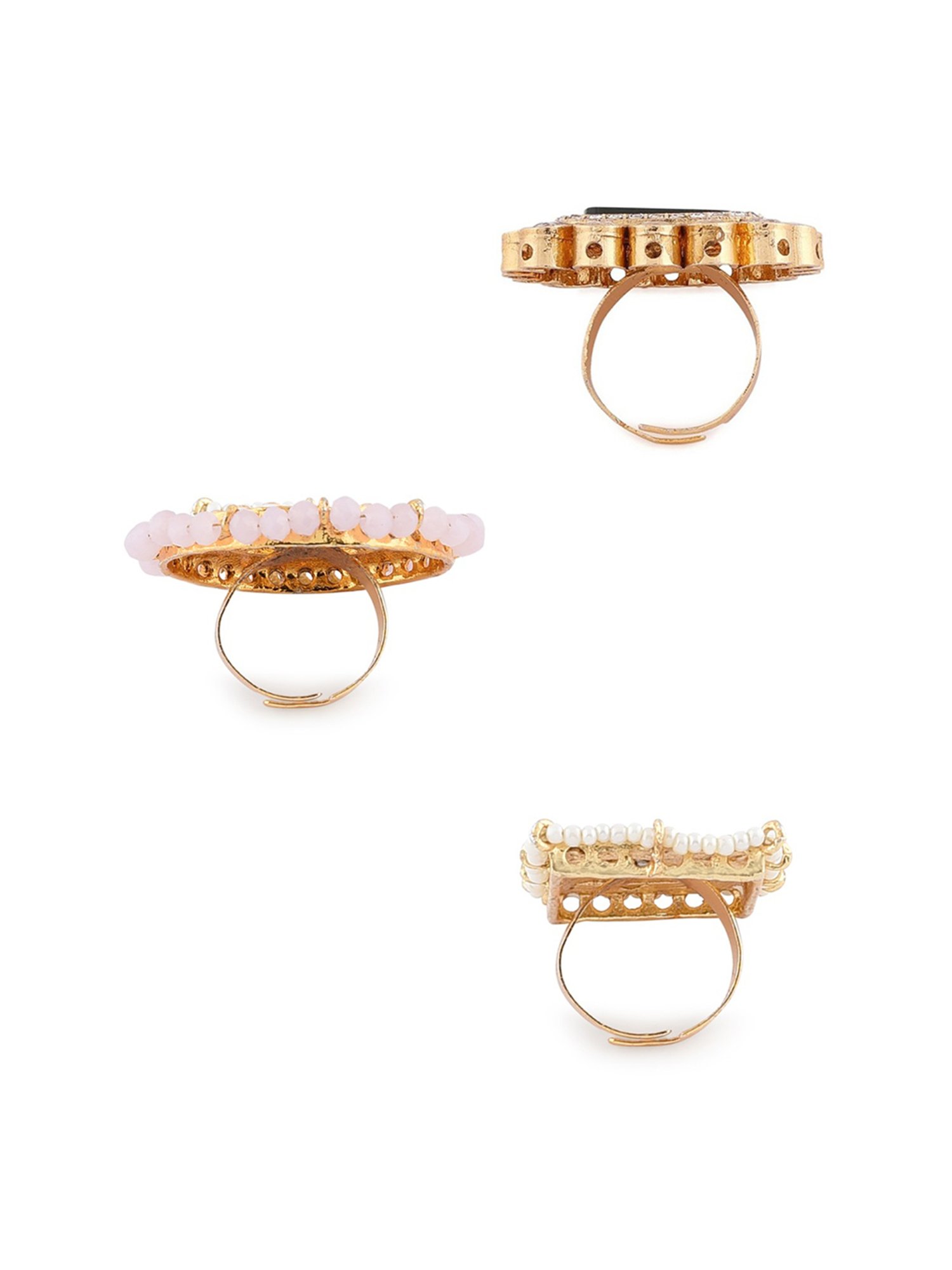 Zaveri Pearls Set of 3 Multicolor Meenakari Traditional Rings-ZPFK14836