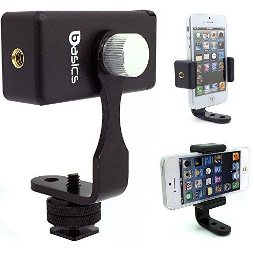 Accessory Basics DSLR Hot Shoe Flash Camera Smartphone Live Recording Mount w/360&ordm; Rotation Thumb Screw for Apple iPhone XR XS MAX X 8 7 6s Plus Samsung Galaxy S10 S9 S8 Edge Note LG V30 Droid