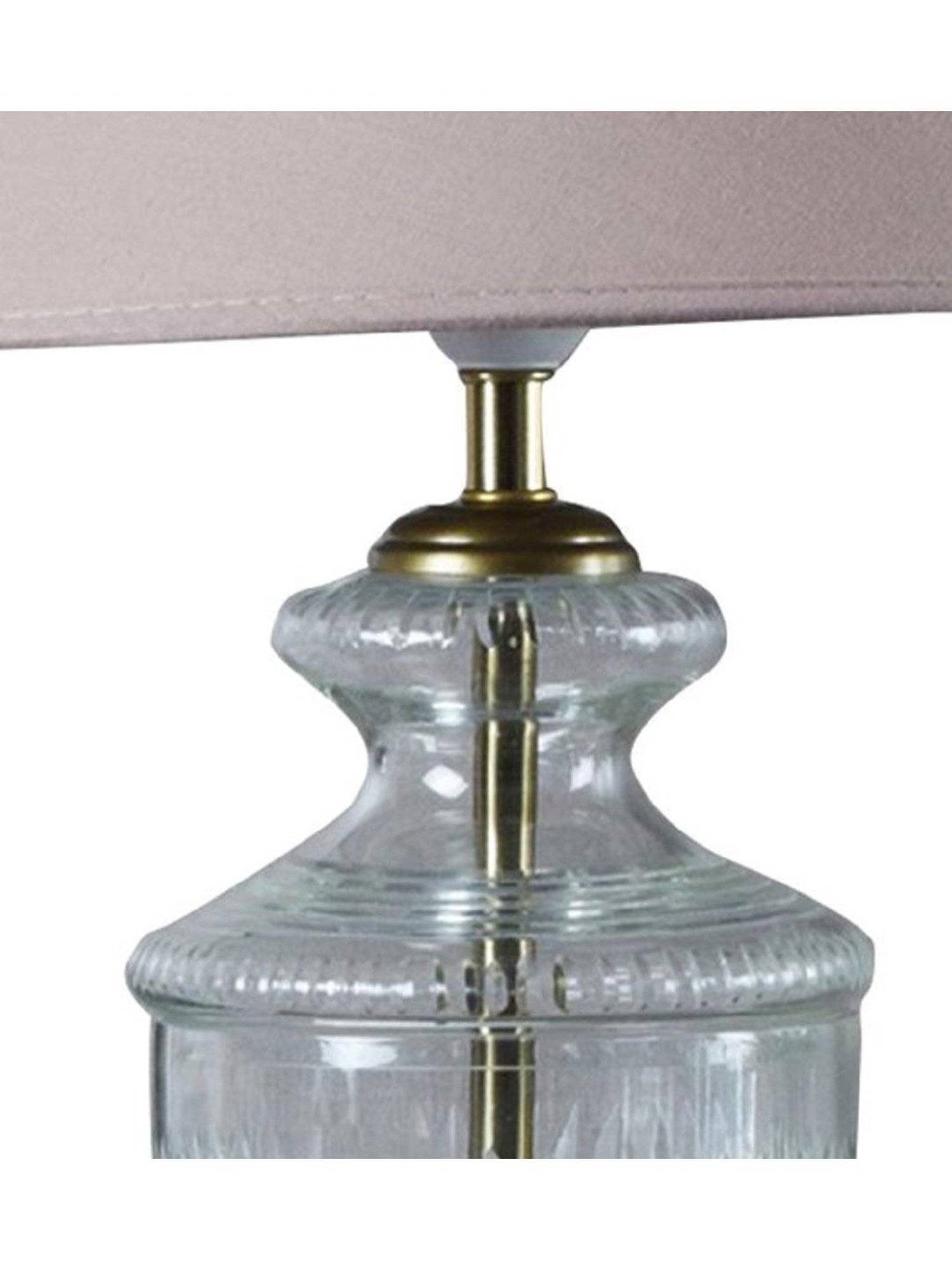 Kapoor Lamp Shades Transparent & Pink Glass Oleana Cotton Shade Table Lamp