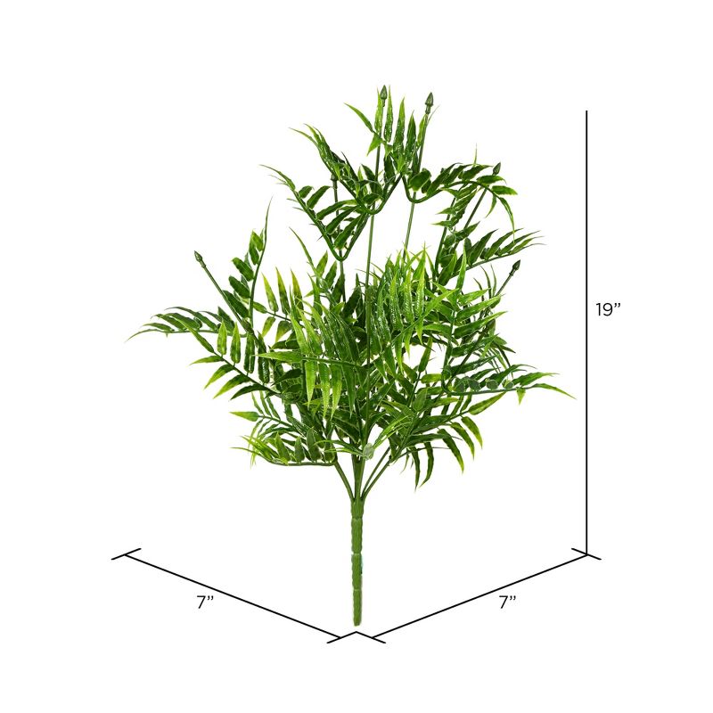 Vickerman 19" Artificial Green Bamboo Leaf Bush, Set of 4