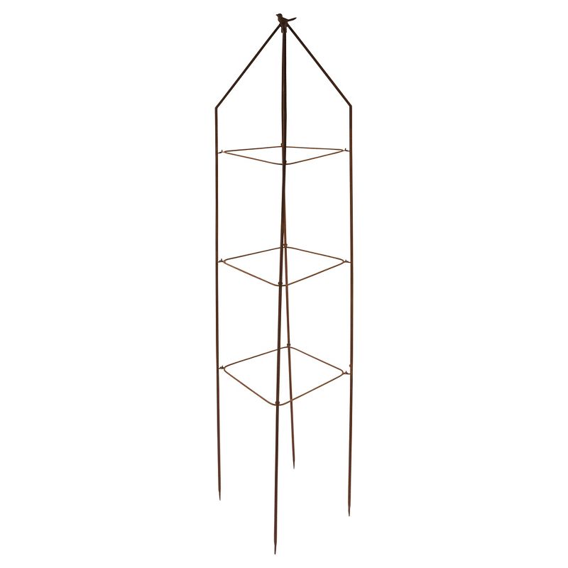 Foldable Bird Plant Tower Square Metal - Light Gray - Esschert Design