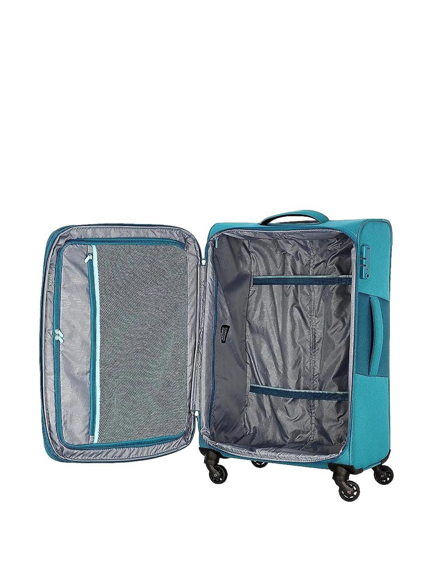 American Tourister Spruce Blue Textured Soft Medium Trolley Bag - 71 cm