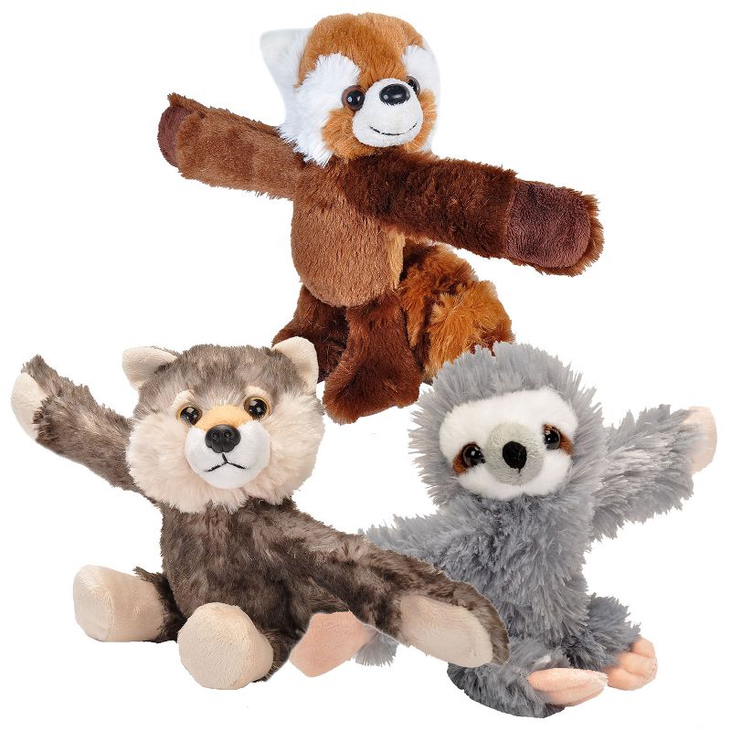 Wild Republic Huggers Plush Sloth, Wolf, and Panda