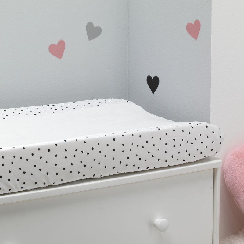 Lambs & Ivy Signature Heart to Heart Black and White Changing Pad Cover