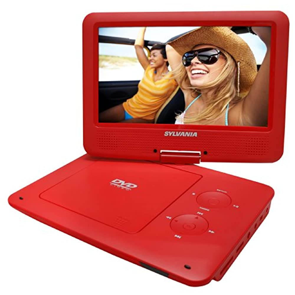 SYLVANIA SDVD9020B-RED 9 Portable DVD Player with 5-Hour Battery (Red)