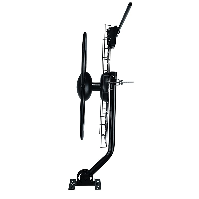 ClearStream 2V TV Antenna 60+ Mile Range UHFVHF Multidirectional Indoor Attic Outdoor Mast wPivoting BaseHardware Adjustable Clamp Sealing Pads 4K Ready Black C2VCJM