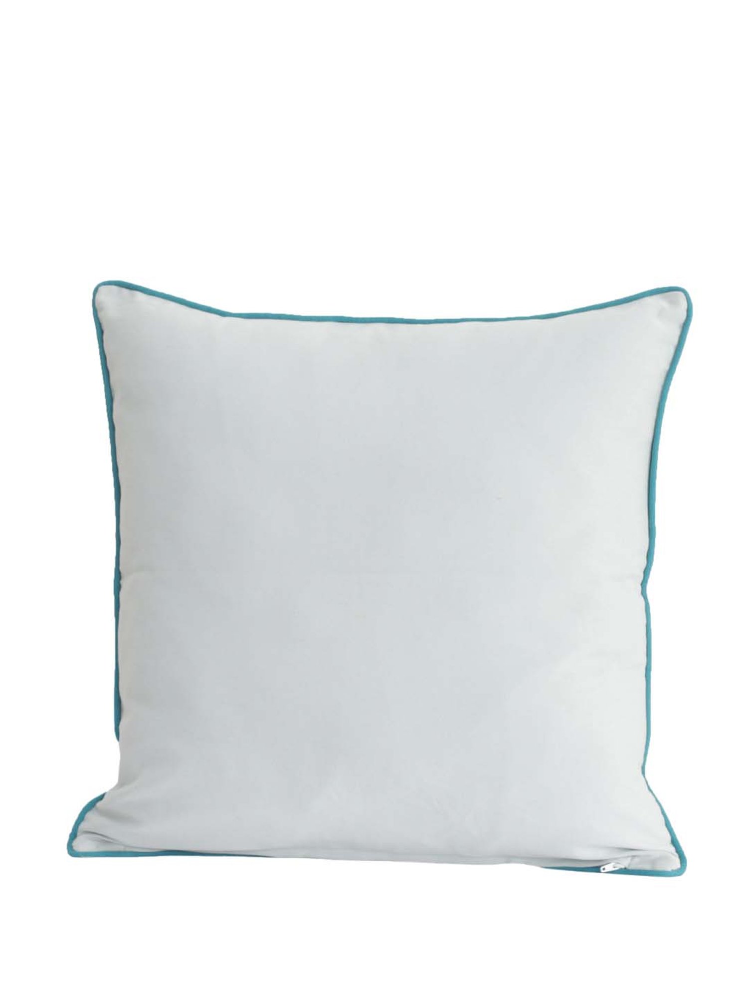 Maspar Patchy Leaf Green & Grey Cotton Cushion Cover - Set of 1