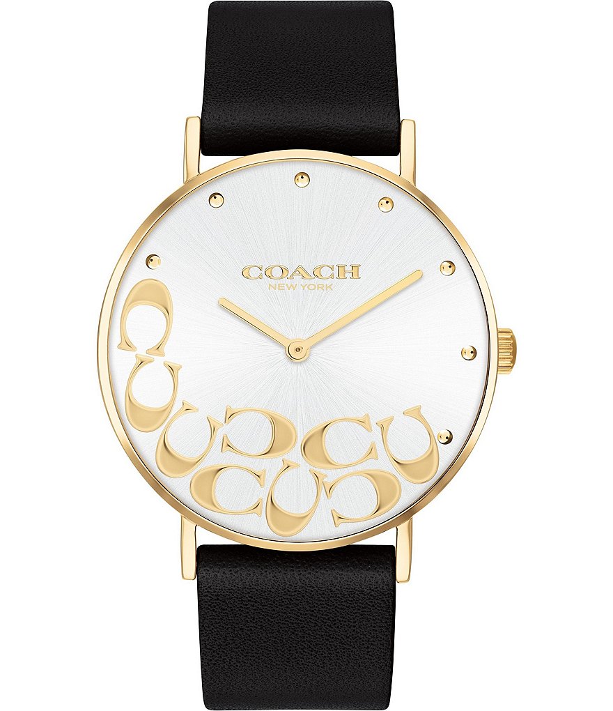 COACH Perry Leather Strap Watch