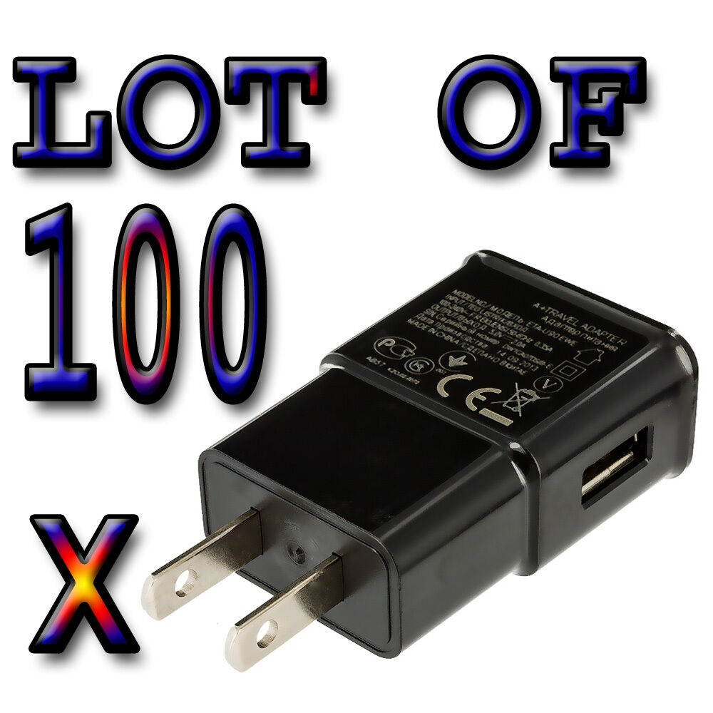 100 x  Real 2Amp AC Wall for USB Chargers for  Galaxy S2 S3 S4 S5 Note3 4