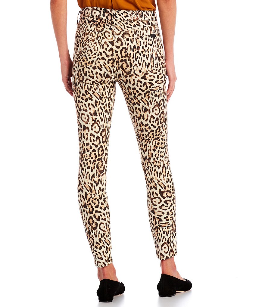 JEN7 by 7 for All Mankind Painterly Leopard Print Stretch Denim Ankle Skinny Jeans