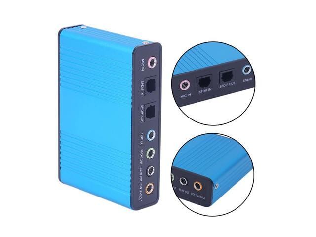 Black External Sound Card USB 6 Channel 5.1 / 7.1 Surround Adapter Audio USB 2.0 Optical Sound Card Adapter for PC Laptop Desktop