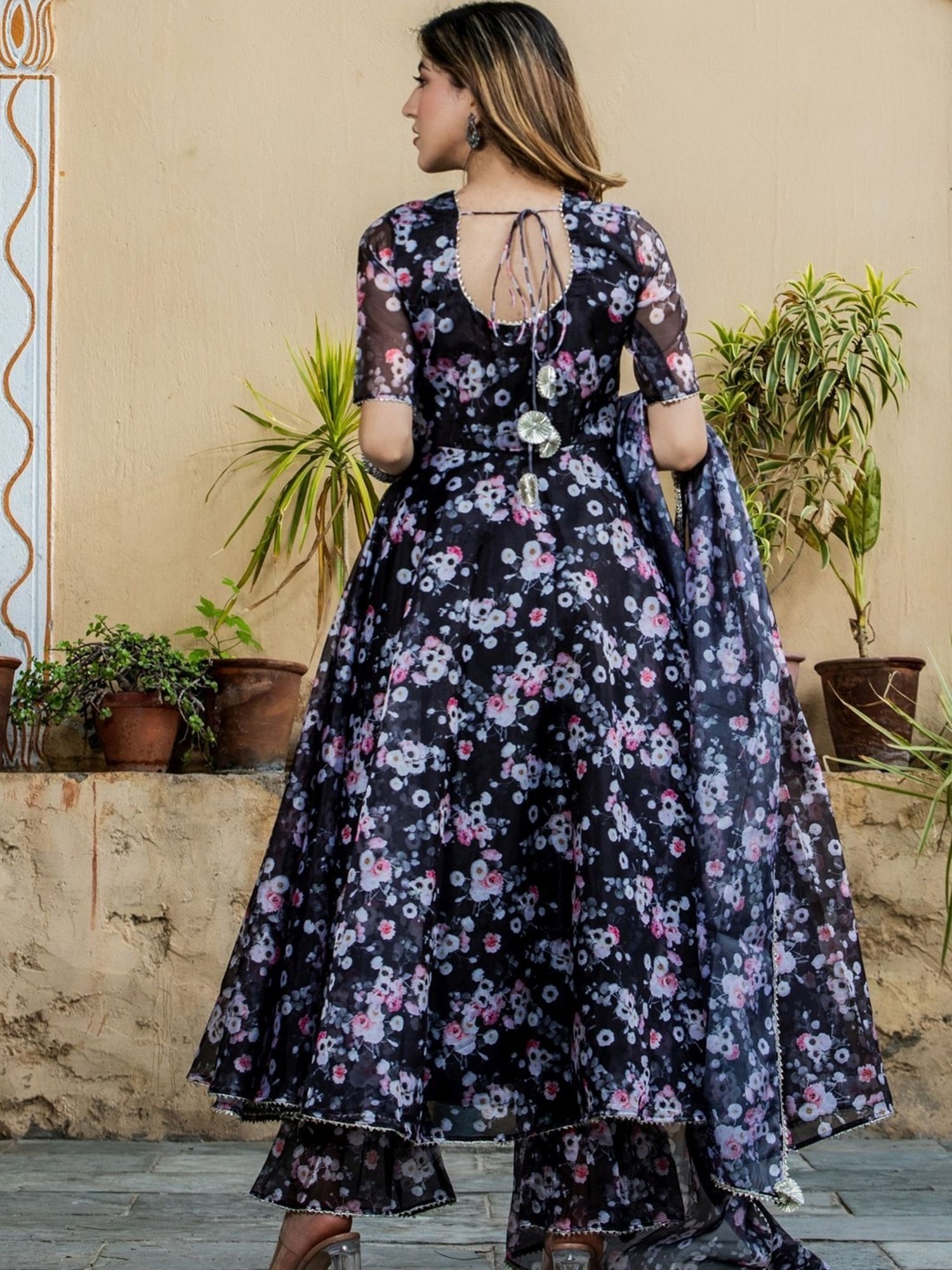 HOUSE OF JAMOTI Blue Printed Kurta Pant Set With Dupatta