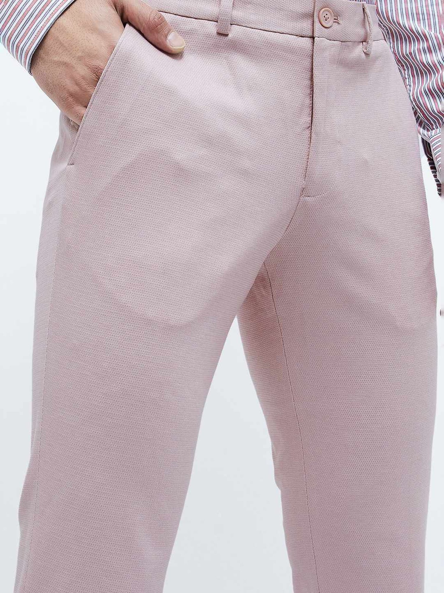 Arrow Navy Regular Fit Trousers