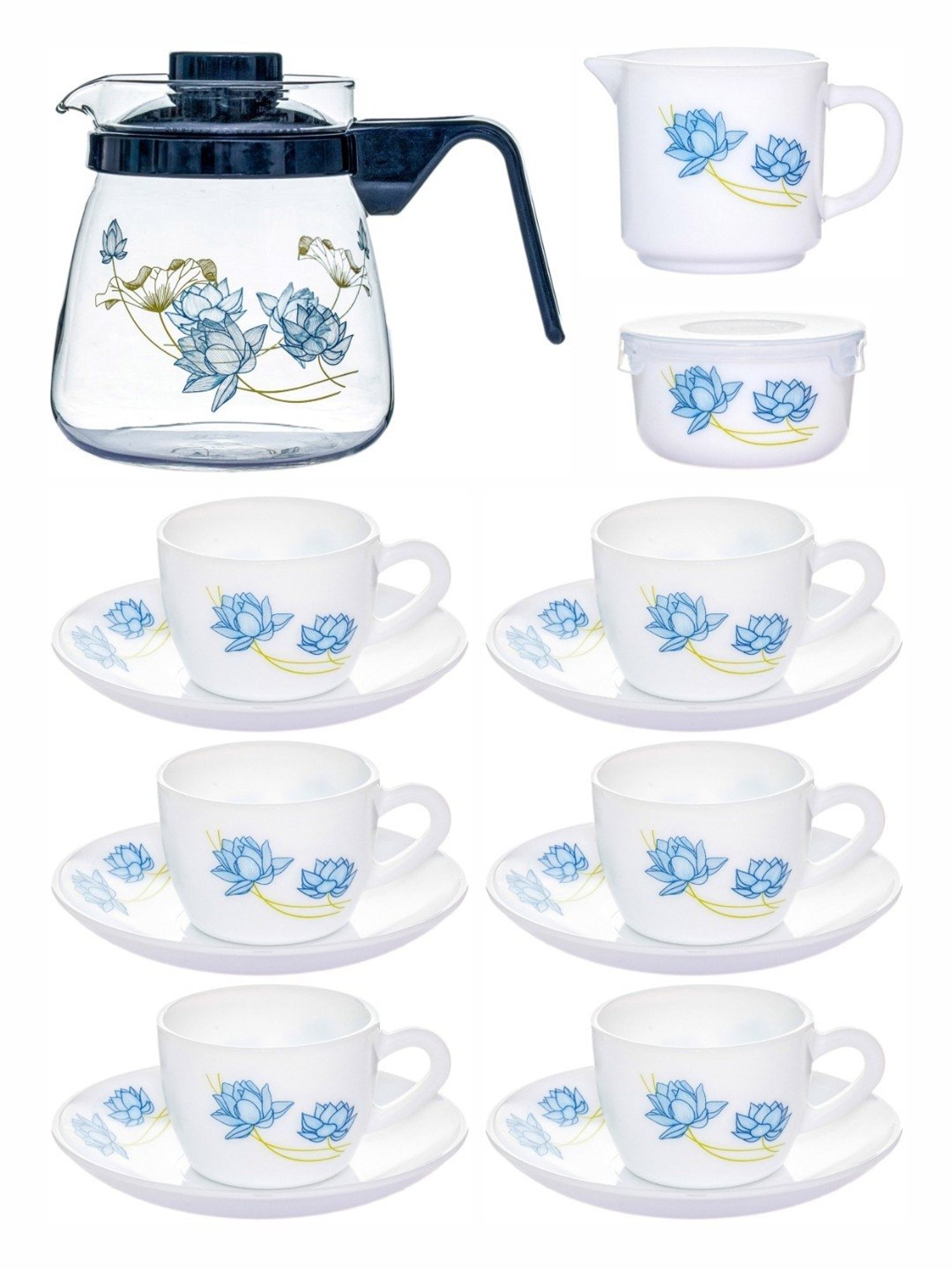 Cello Multicolor Opalware 15pcs Tea Set