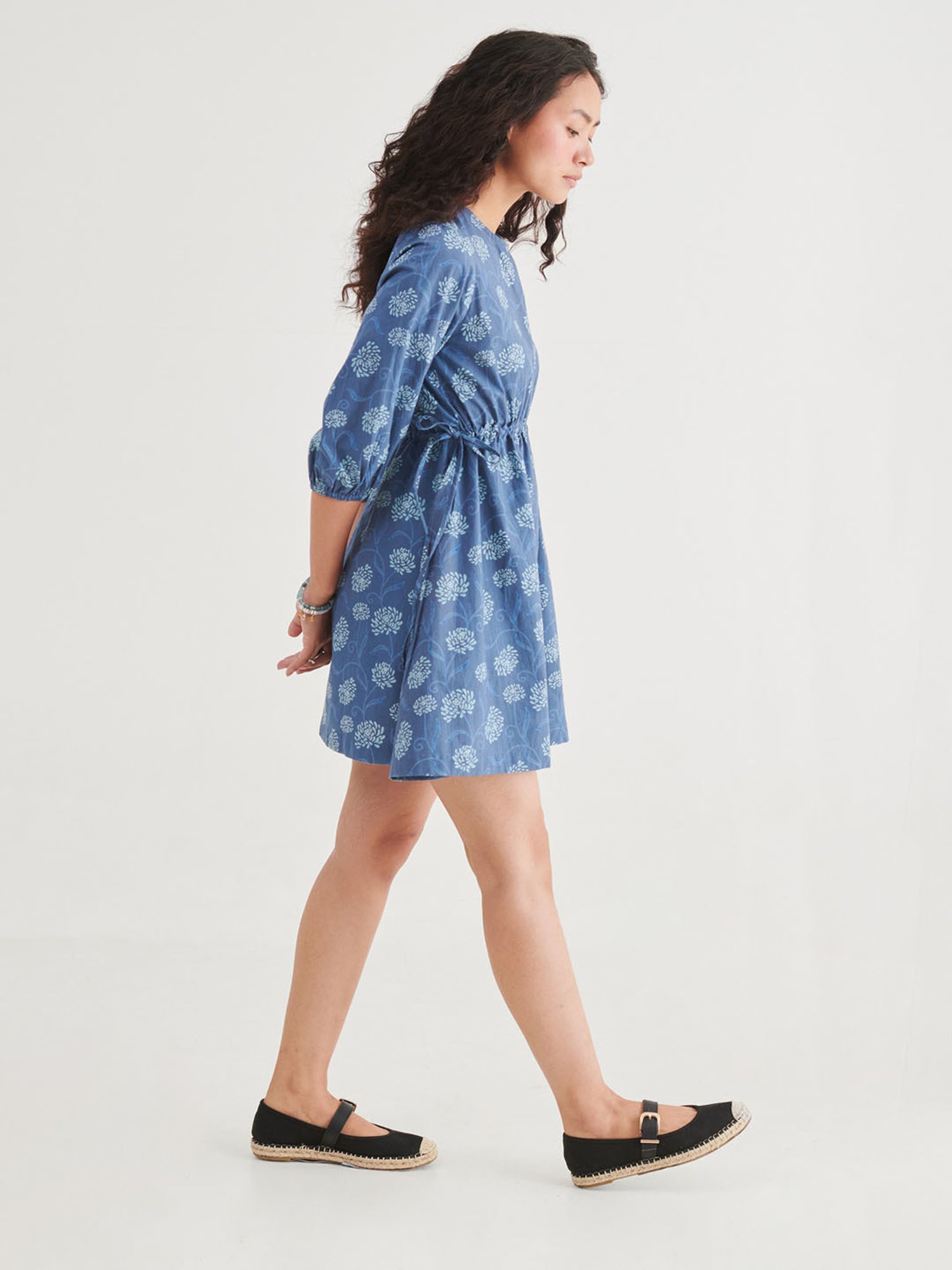 Prakriti Jaipur Indigo Floral Short Dress