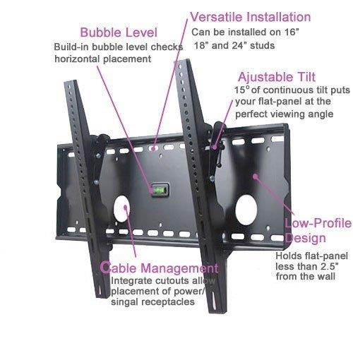 VideoSecu Black Tilting Wall Mount Bracket for Samsung 37-75 inch 4K Ultra HD Smart LED TV 3AE