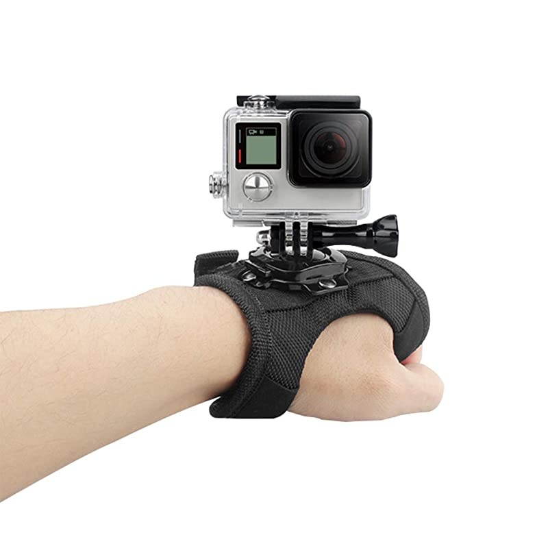 Strap Mount 360 Degree Panoramic Swiveling Glove Style Hand Mounts Strip Belt with Screw for GoPro Hero 8 7 6 5 4 Black Session DJI OSMO Action Xiaoyi AKASO Camera Accessories