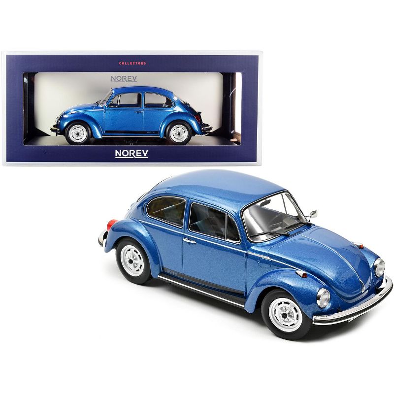 1973 Volkswagen 1303 City Blue Metallic with Black Stripes 1/18 Diecast Model Car by Norev