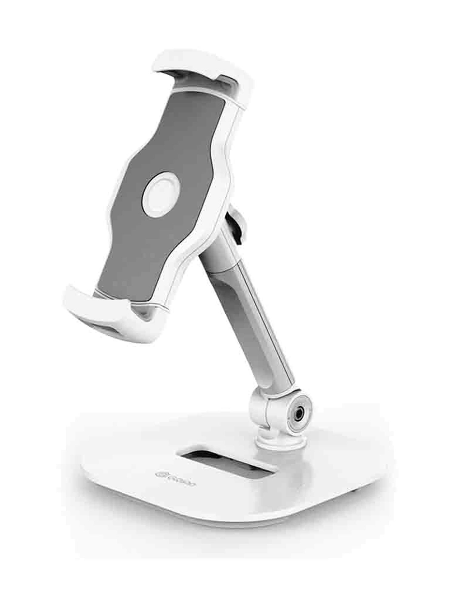 Gripp Premium Metal Table Top Pivot Mobile Holder Stand With Anti Slip (White)