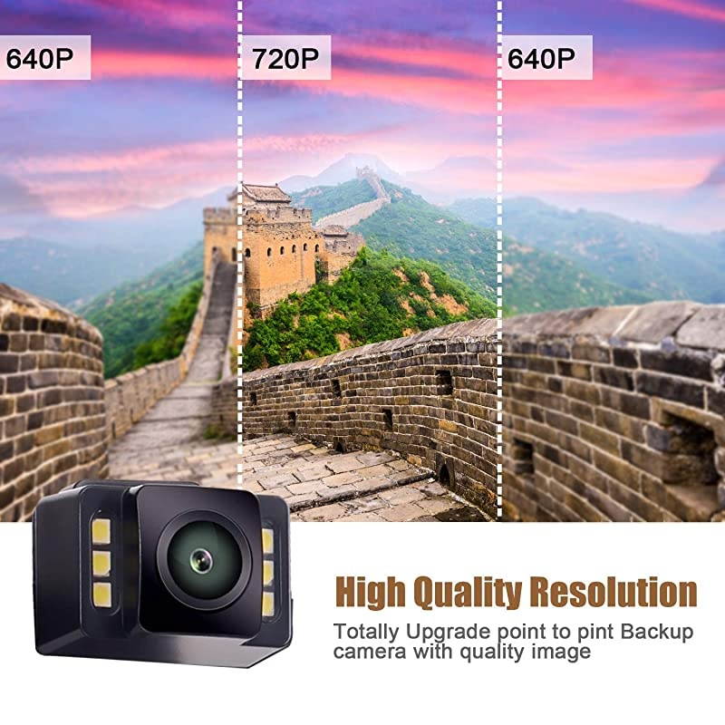 R1 HD 1080P Backup Camera and Monitor Kit 2021 Version Two Channels License Plate Hitch Camera for Cars Trucks SUVs Driving Front/Rear View High-Speed Observation System Super Night Vision