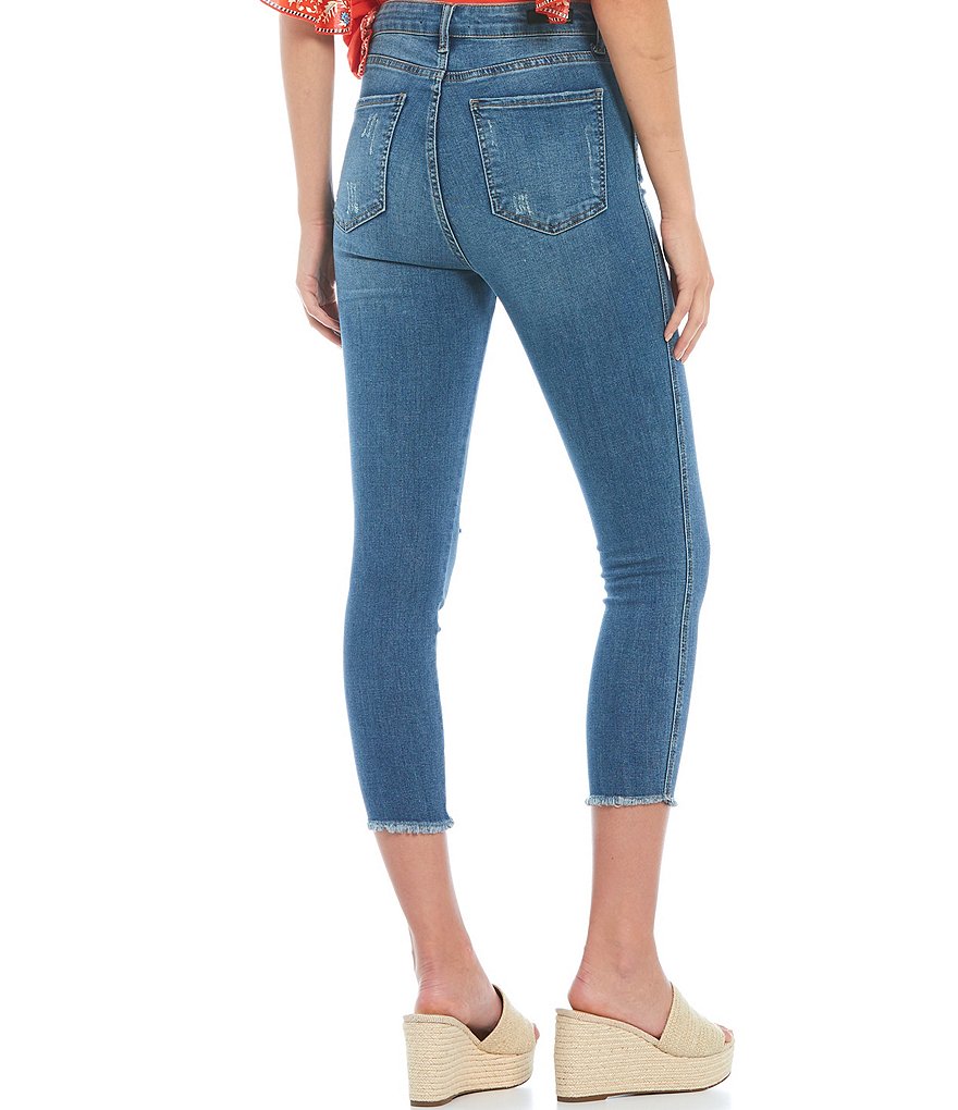 KUT from the Kloth Connie High Rise Fab Ab Frayed Hem Crop Jeans