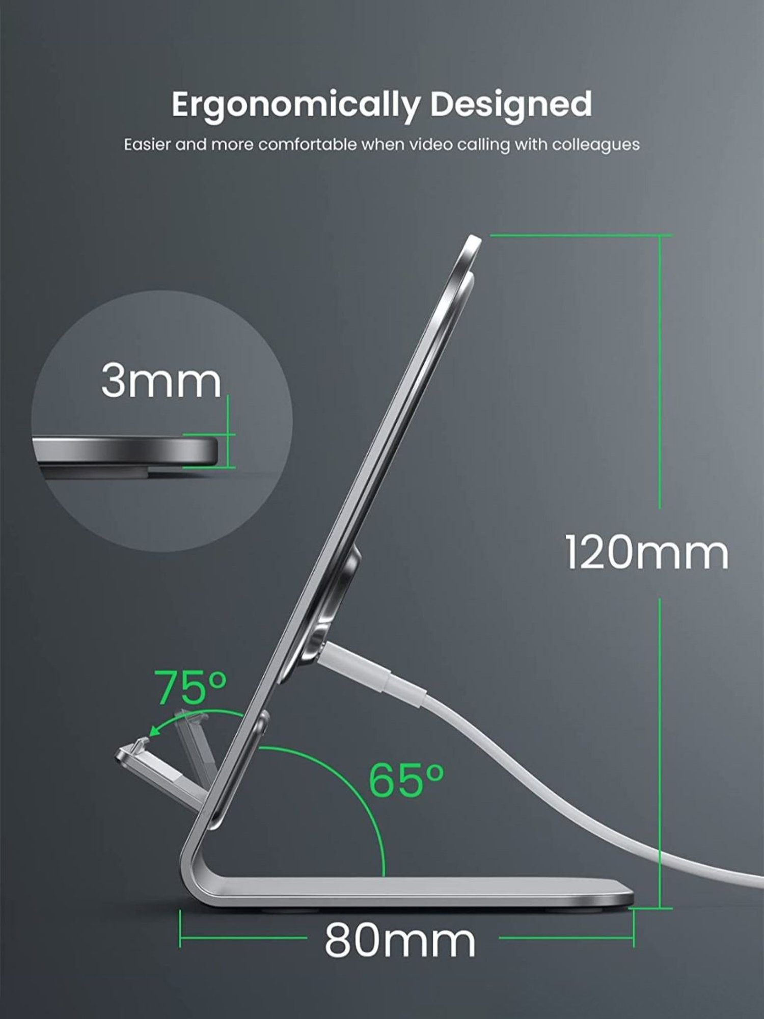 Unigen Audio Unistand Mag Safe Fast Charging Dock 15W Magnetic Charger (Black)