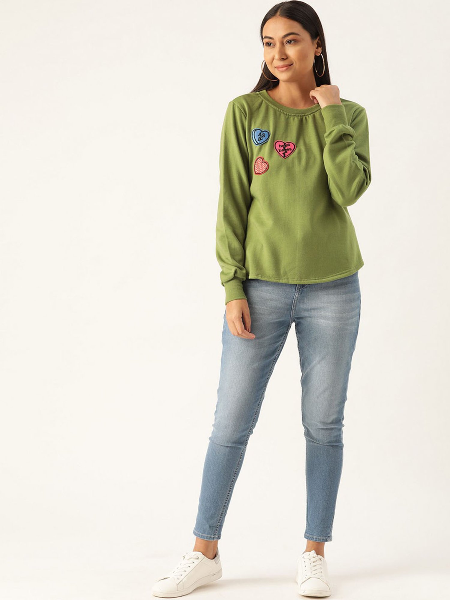 Belle Fille Green Patchwork Sweatshirt