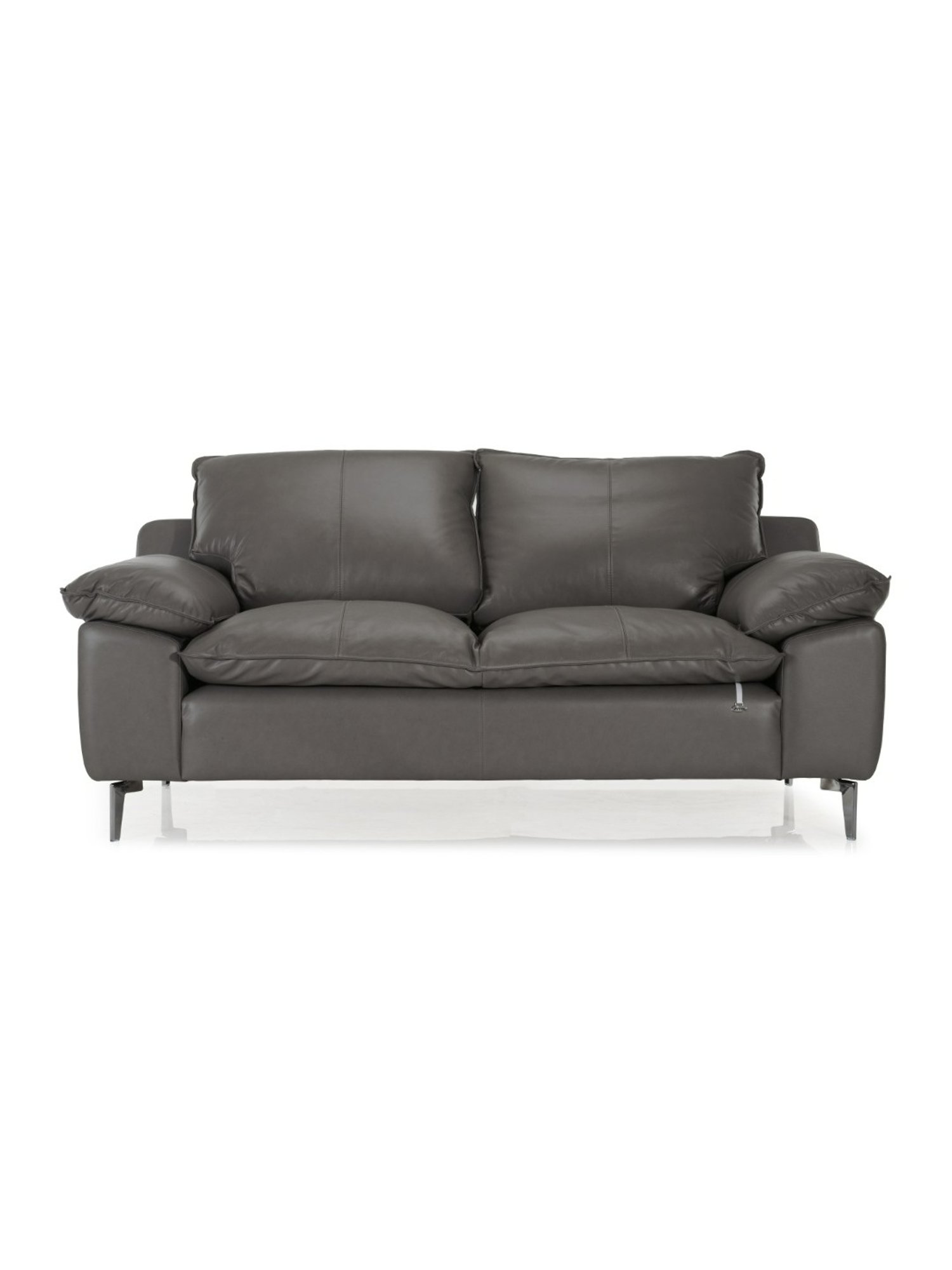 Durian Lawson Contemporary Pebble Grey Leather 2 Seater Sofa