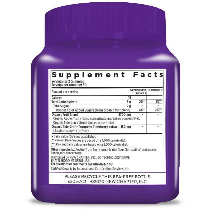 New Chapter Organic Elderberry Gummy - 60ct