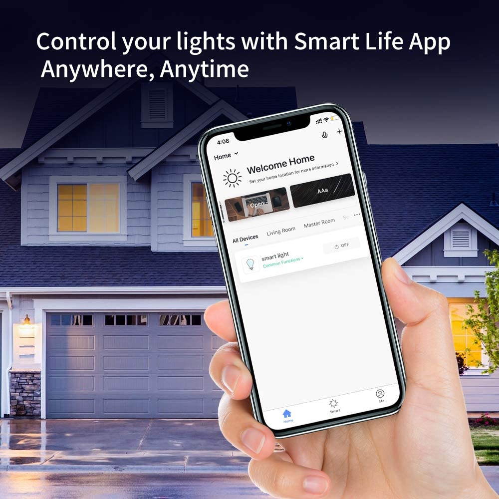 A15 LED Smart Bulb, Compatible with Alexa, Google Home, E26, 5W=40W, Color Changing, Dimmable WiFi Light Bulbs, No Hub Required, 3Pack