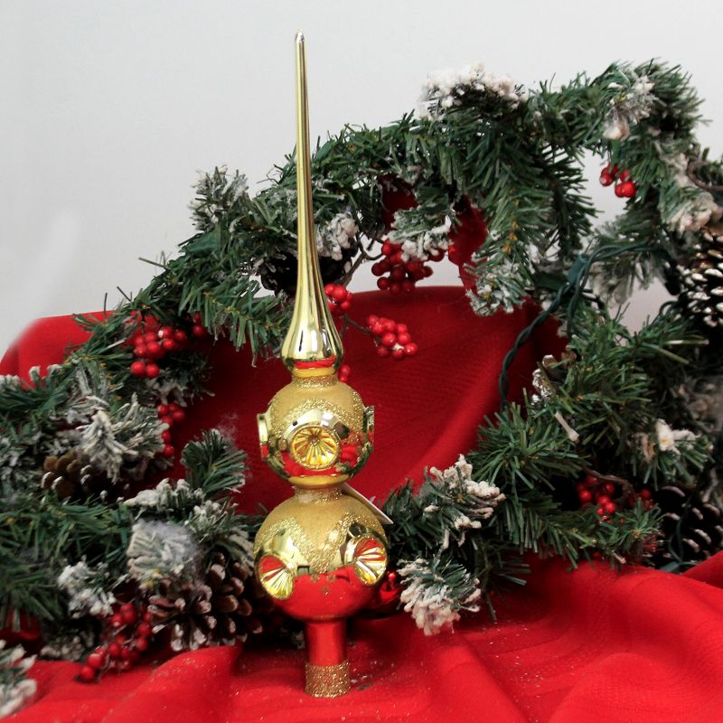 Golden Bell Collection 13.0" Gold Reflector Tree Topper Hand Painted  -  Tree Toppers