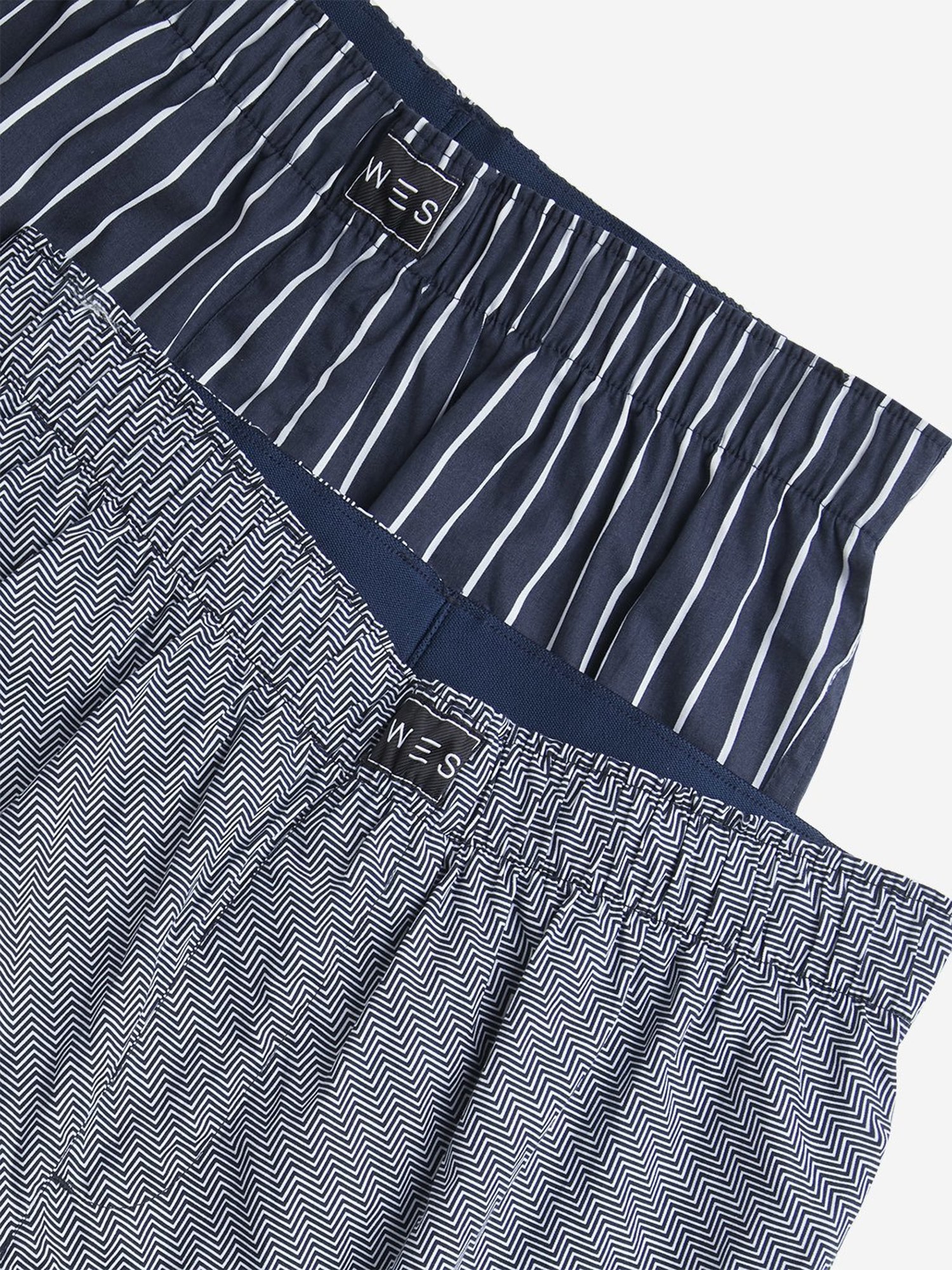 WES Lounge by Westside Navy Printed Loose-Fit Cotton Boxers - Pack of 2