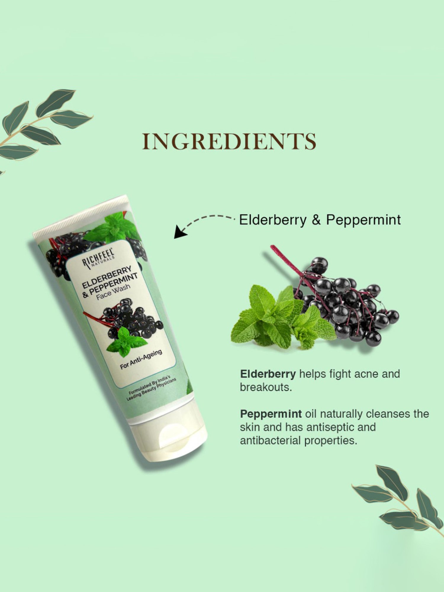 Richfeel Elderberry & Peppermint Face Wash - Pack of 2