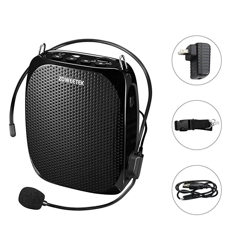 Portable Rechargeable Mini Voice Amplifier with Wired Microphone Headset and Waistband, Supports MP3 Format Audio for Teachers, Singing, Coaches, Training, Presentation, Tour Guide