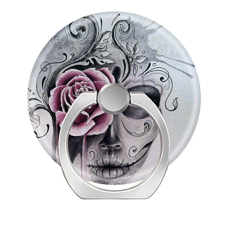 Phone Grip Holder Expanding Grip Socket for CellphonesRotation Pop Grip Holder for Phones iPad and TabletWatercolor Sugar Skull Girl Tattoo