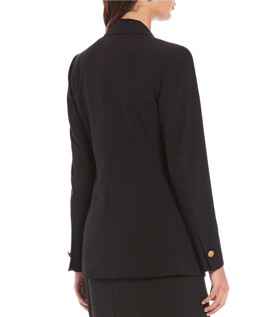 Anne Klein Bi-Stretch Peak Lapel One-Button Blazer Jacket