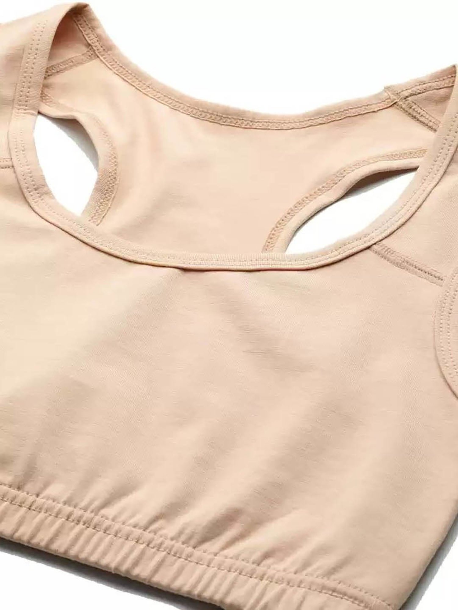 Leading Lady Beige Non-Padded Sports Bra