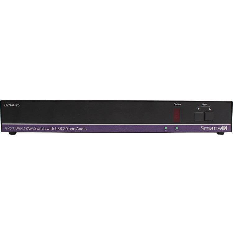 Smartavi DVN-4DUOS 4x2 DVI-D/USB2.0/1.1 /Stereo Audio KVM Switcher