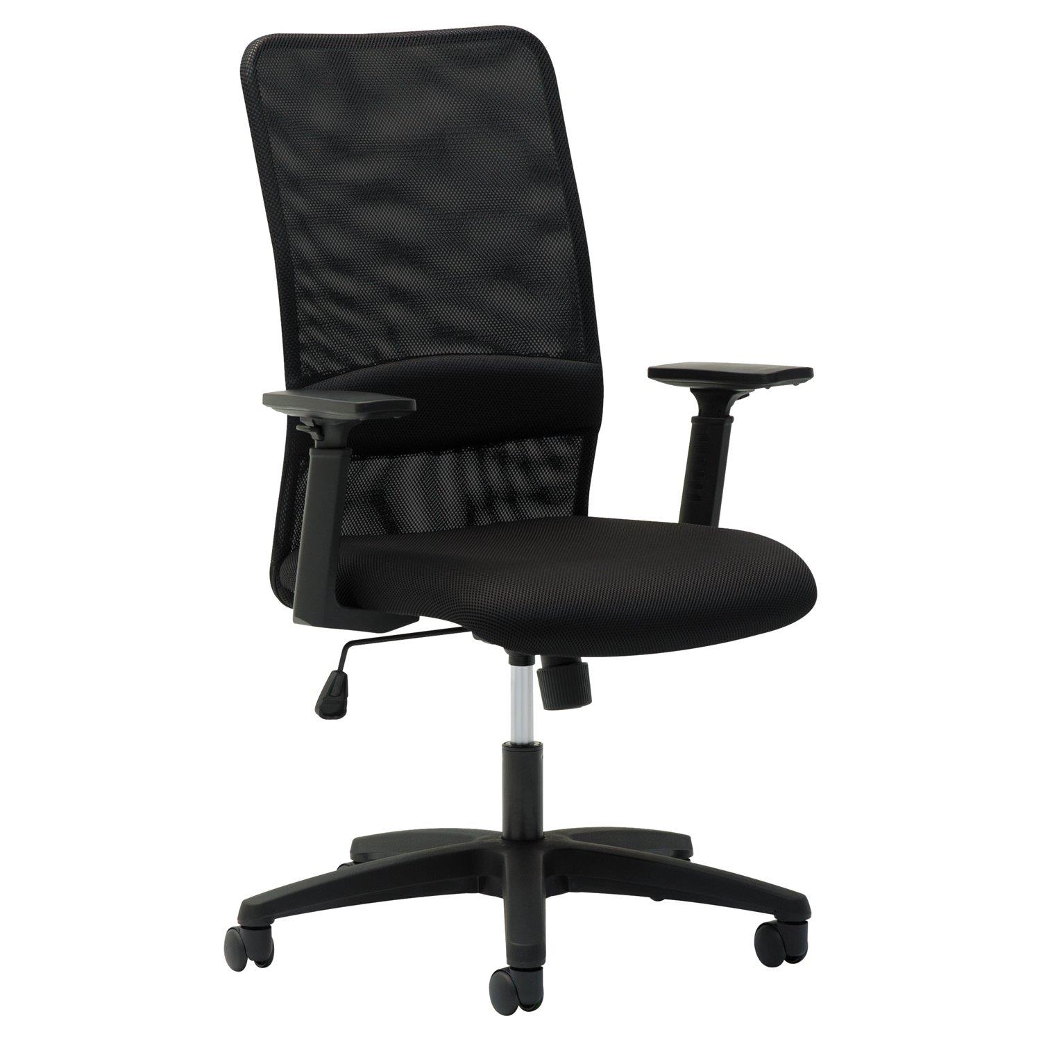 OIF - OIFSM4117 - Mesh High-Back Chair, Height Adjustable T-Bar Arms, Black